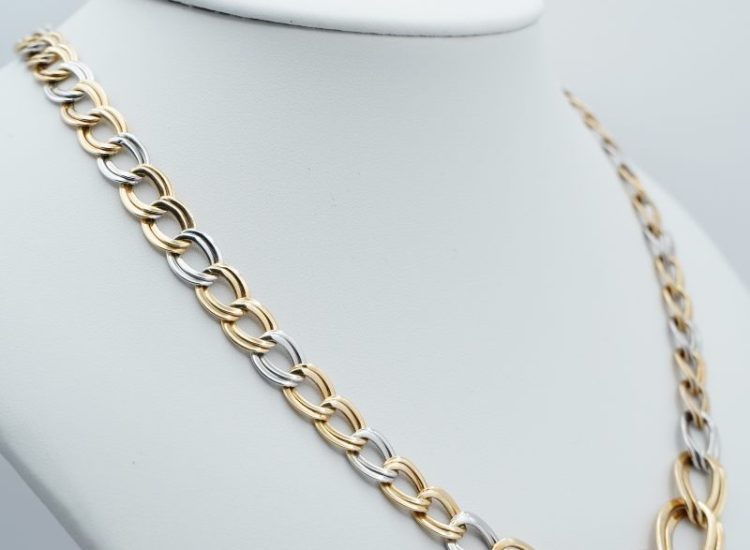 Arany noi bicolor nyaklanc 14k a074 1 – használt arany ékszer a hasznaltarany.hu piacterén