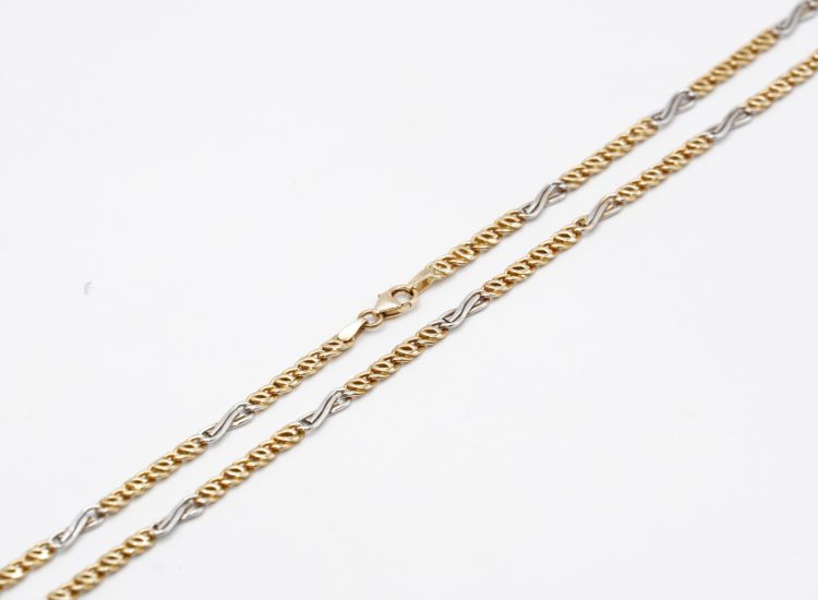 Arany ferfi bicolor nyaklanc 14k a159 – használt arany ékszer a hasznaltarany.hu piacterén