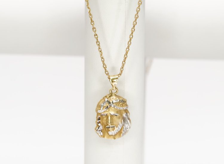 Arany bicolor jezus medal 14k a177 1 – használt arany ékszer a hasznaltarany.hu piacterén